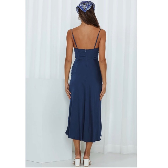 Hello Molly Private Kiss Midi Dress Navy XS - Picture 3 of 6